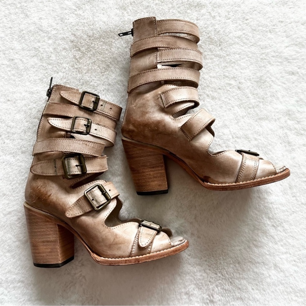 Freebird by Steven Tan Heeled Boots with Buckle Details